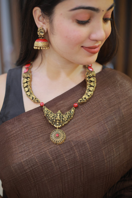 Lakshmi Hasli Pink Punch Terracotta Jewellery