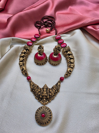 Lakshmi Hasli Pink Punch Terracotta Jewellery