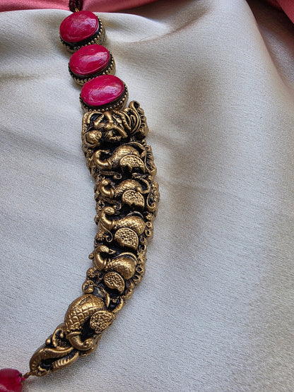 Lakshmi Hasli Pink Punch Terracotta Jewellery