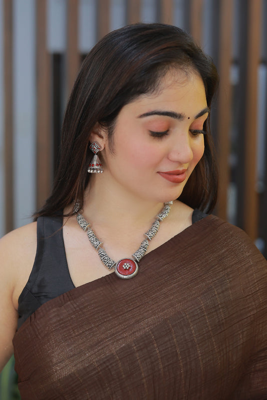 Maroon Contemporary Terracotta Jewellery