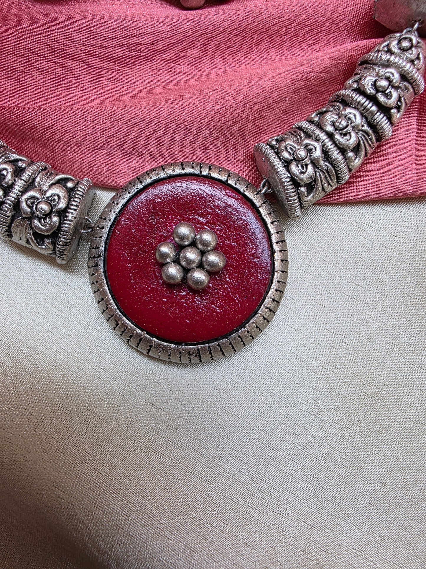 Maroon Contemporary Terracotta Jewellery