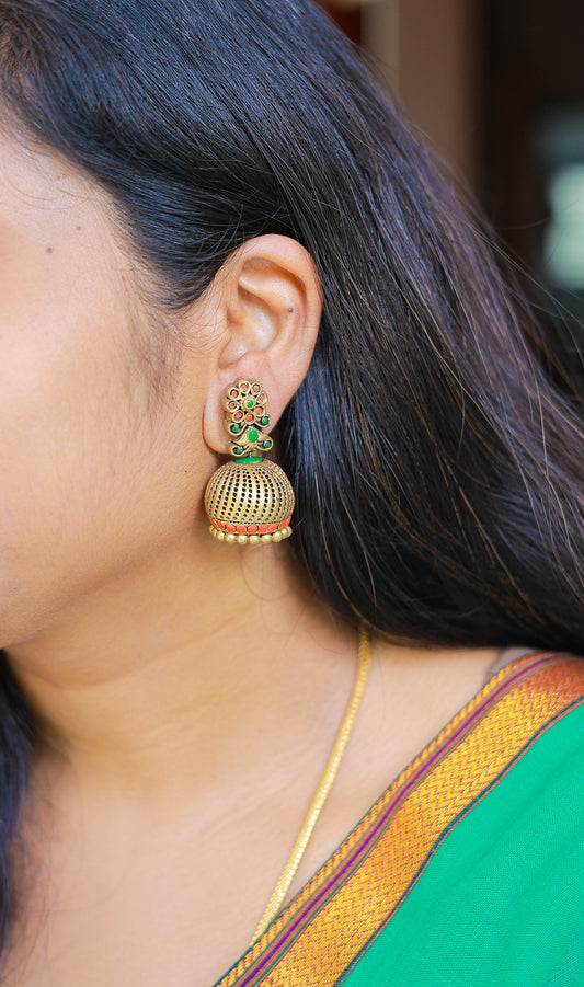 Mayuri Terracotta Jumka Earrings Variant 4