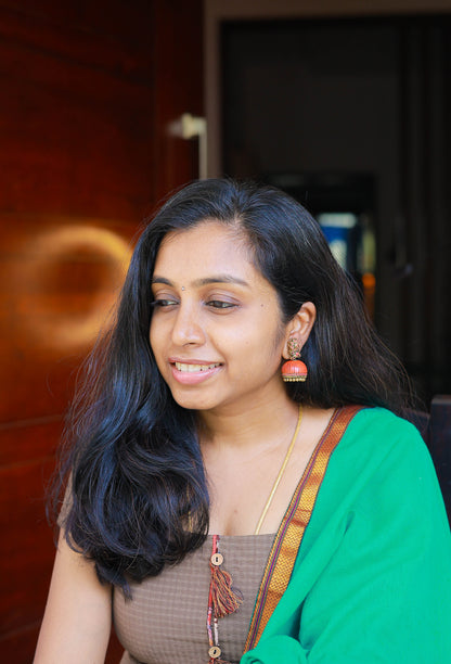 Mayuri Terracotta Jumka Earrings  Variant 2