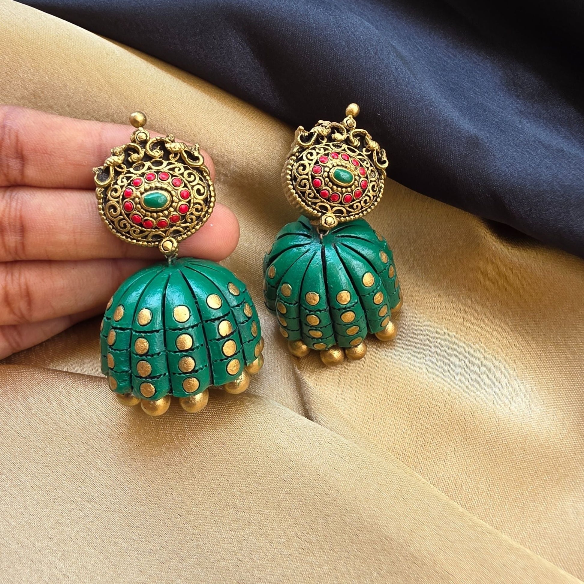 Mounika  Terracotta Jumka Earings Variant 3