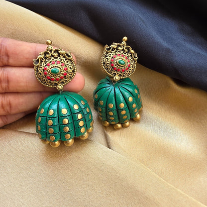 Mounika  Terracotta Jumka Earings Variant 3