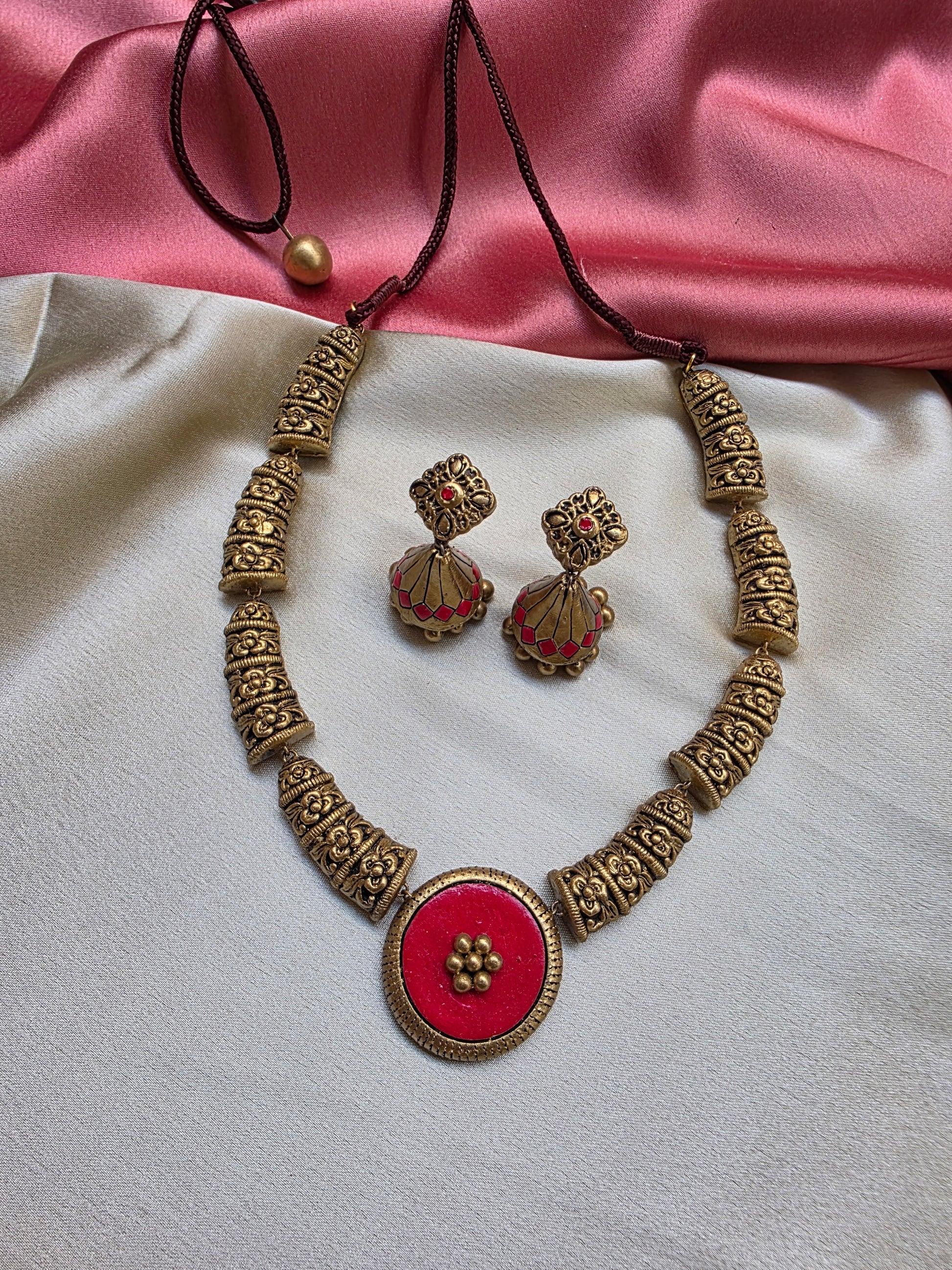 Peach Contemporary Terracotta Jewelry