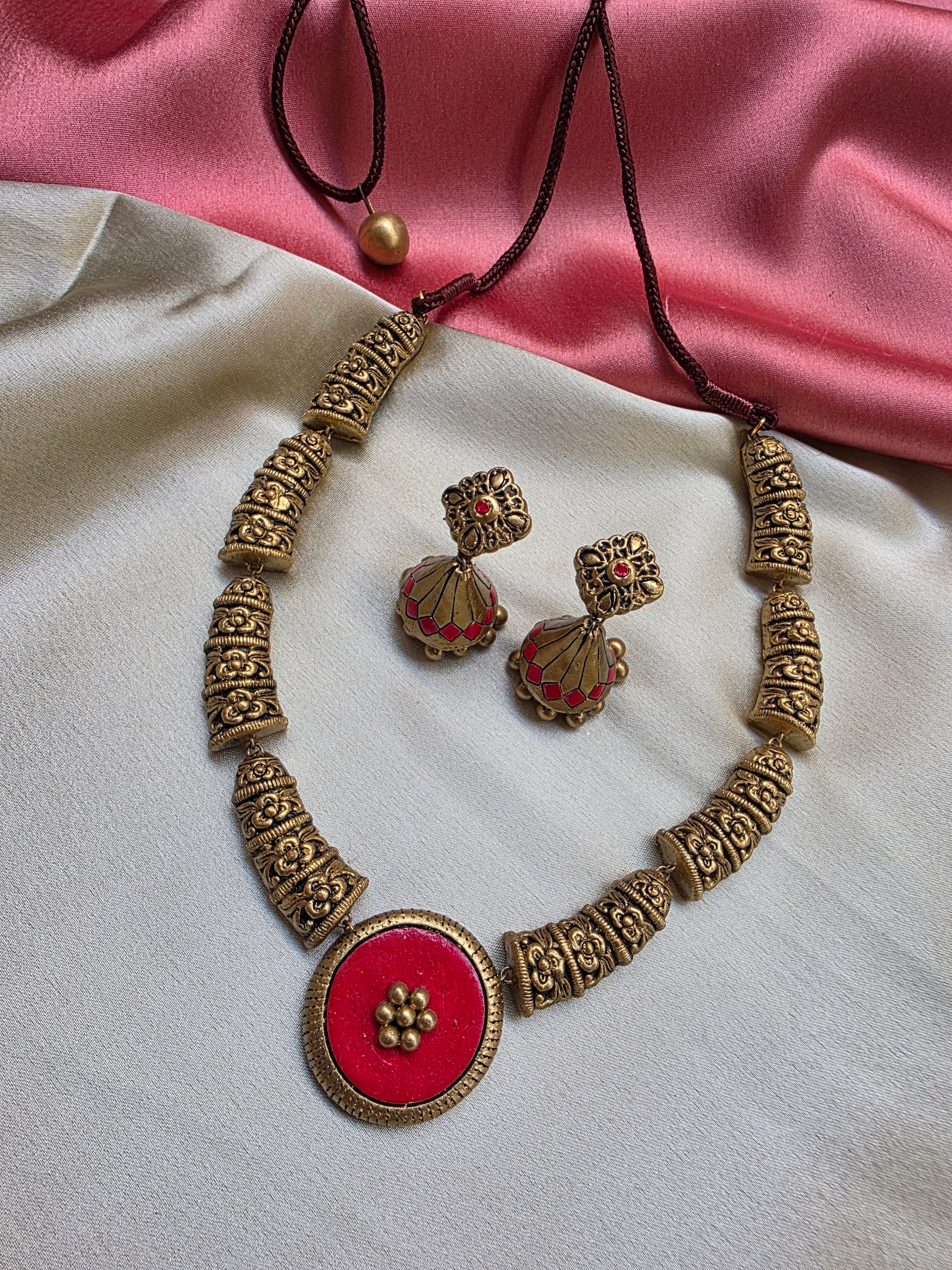 Peach Contemporary Terracotta Jewelry
