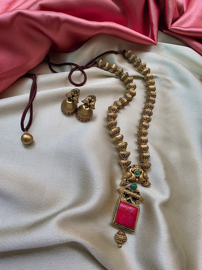 Peacock Square Terracotta Jewellery
