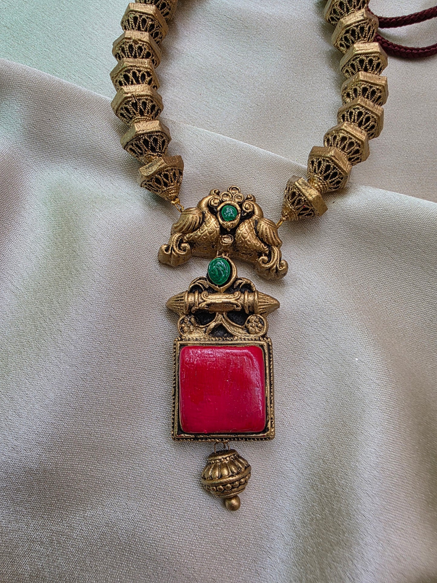 Peacock Square Terracotta Jewellery