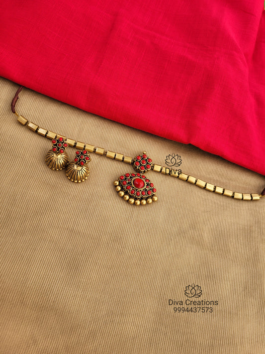 Red Attigai Terracotta Jewellery