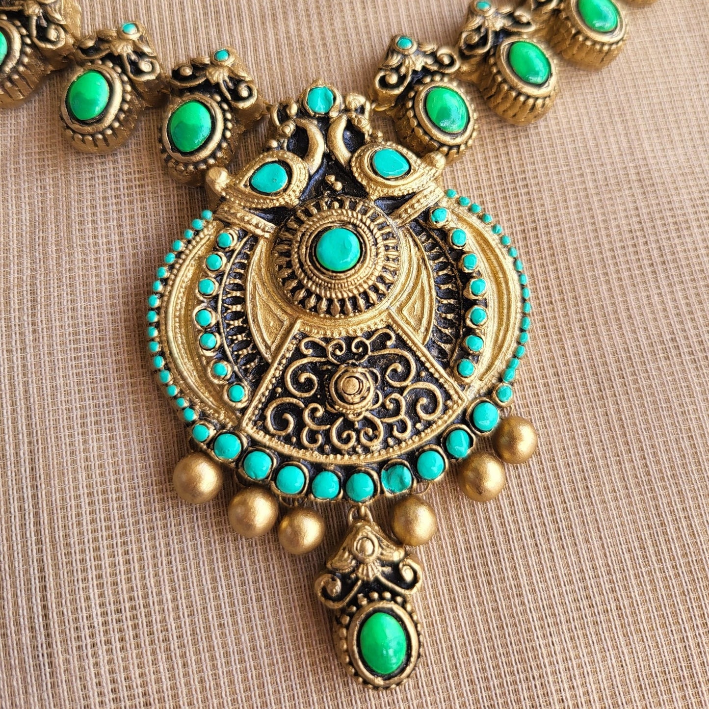 Eco-friendly handmade terracotta jewellery set India