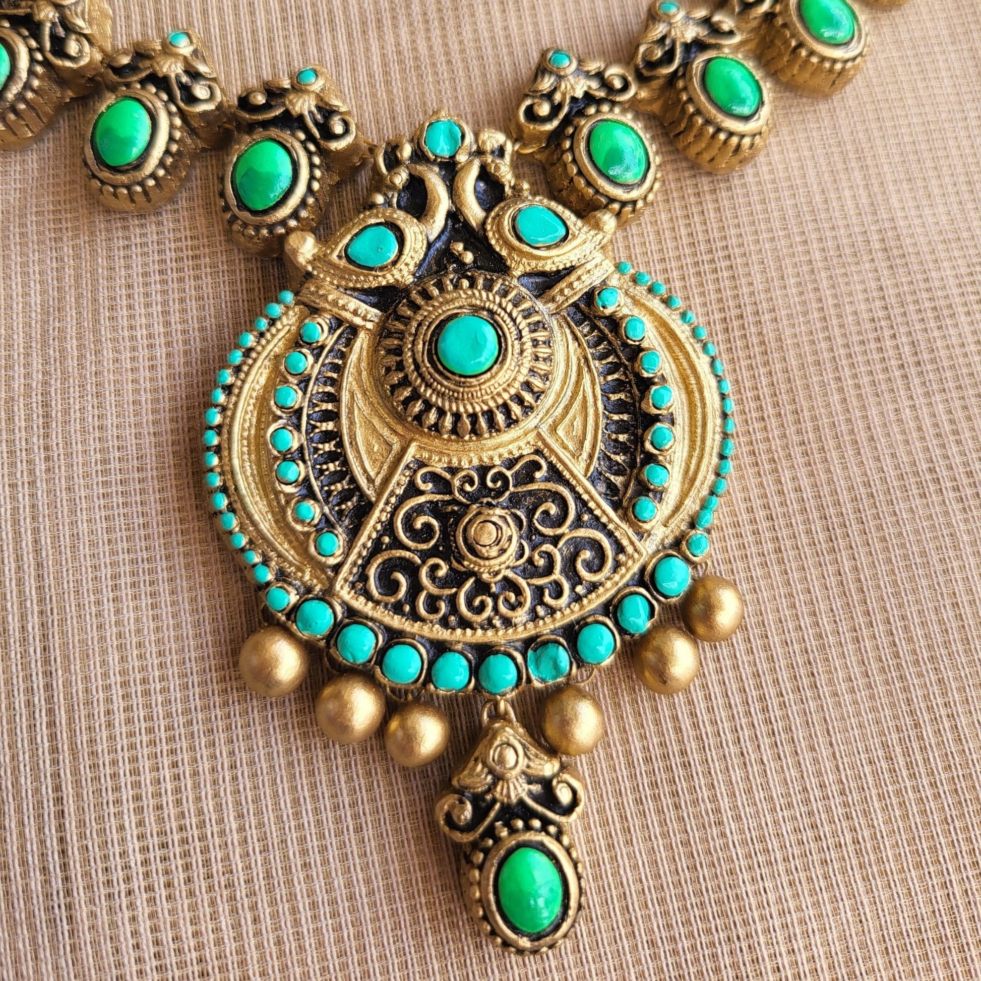 Eco-friendly handmade terracotta jewellery set India