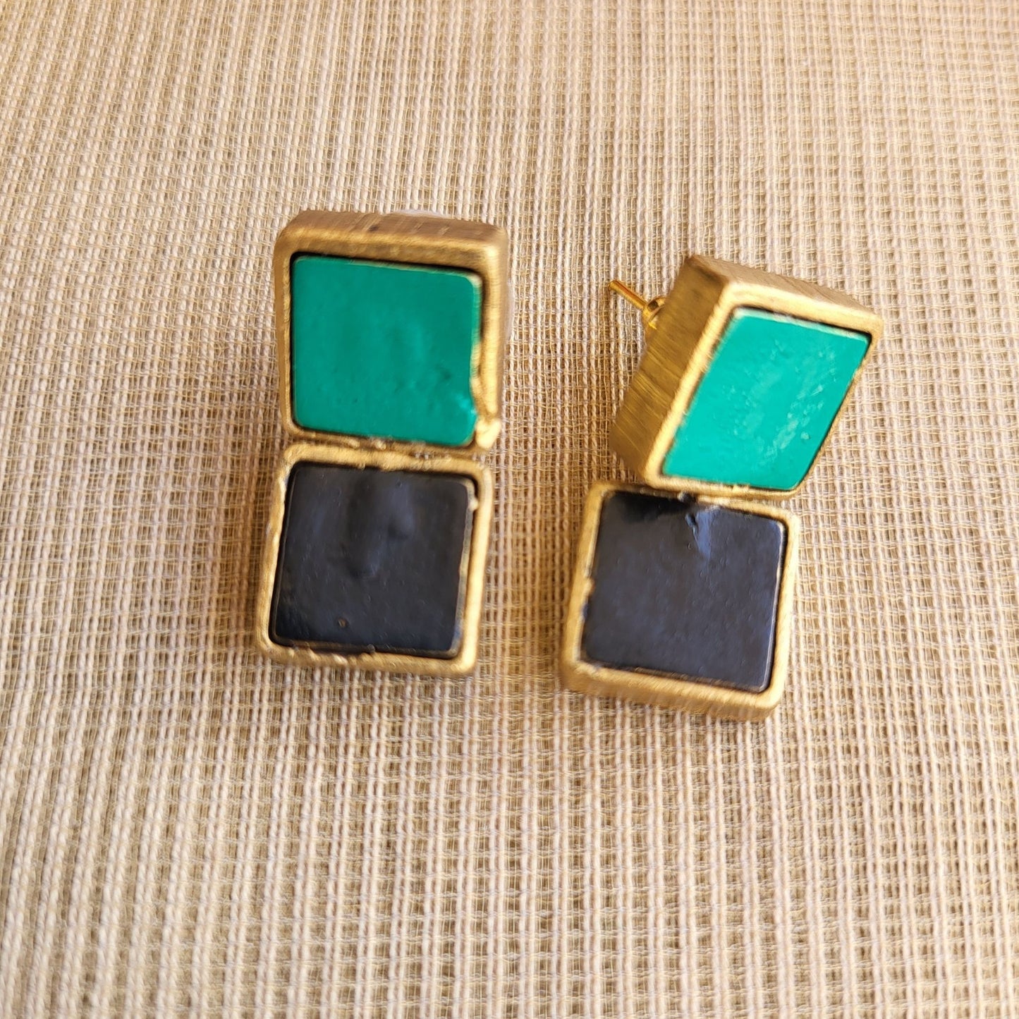 Handcrafted terracotta earrings 