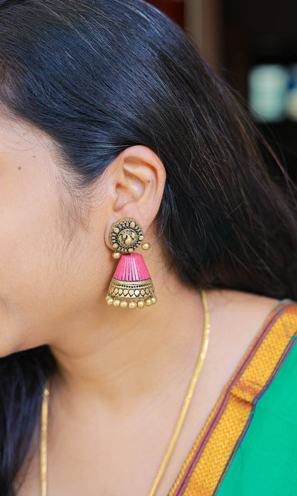 Thenmozhi Terracotta Jumka Variant 2