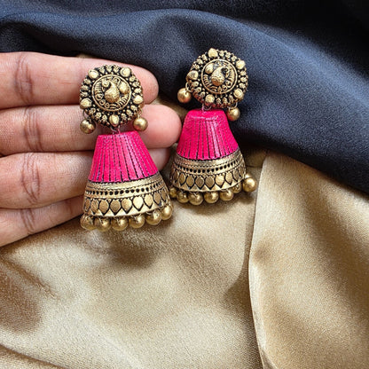 Thenmozhi Terracotta Jumka variant 2