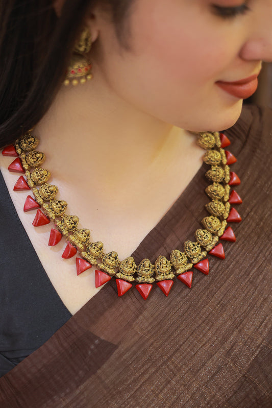 Triangle Drop Lakshmi Terracotta Jewellery
