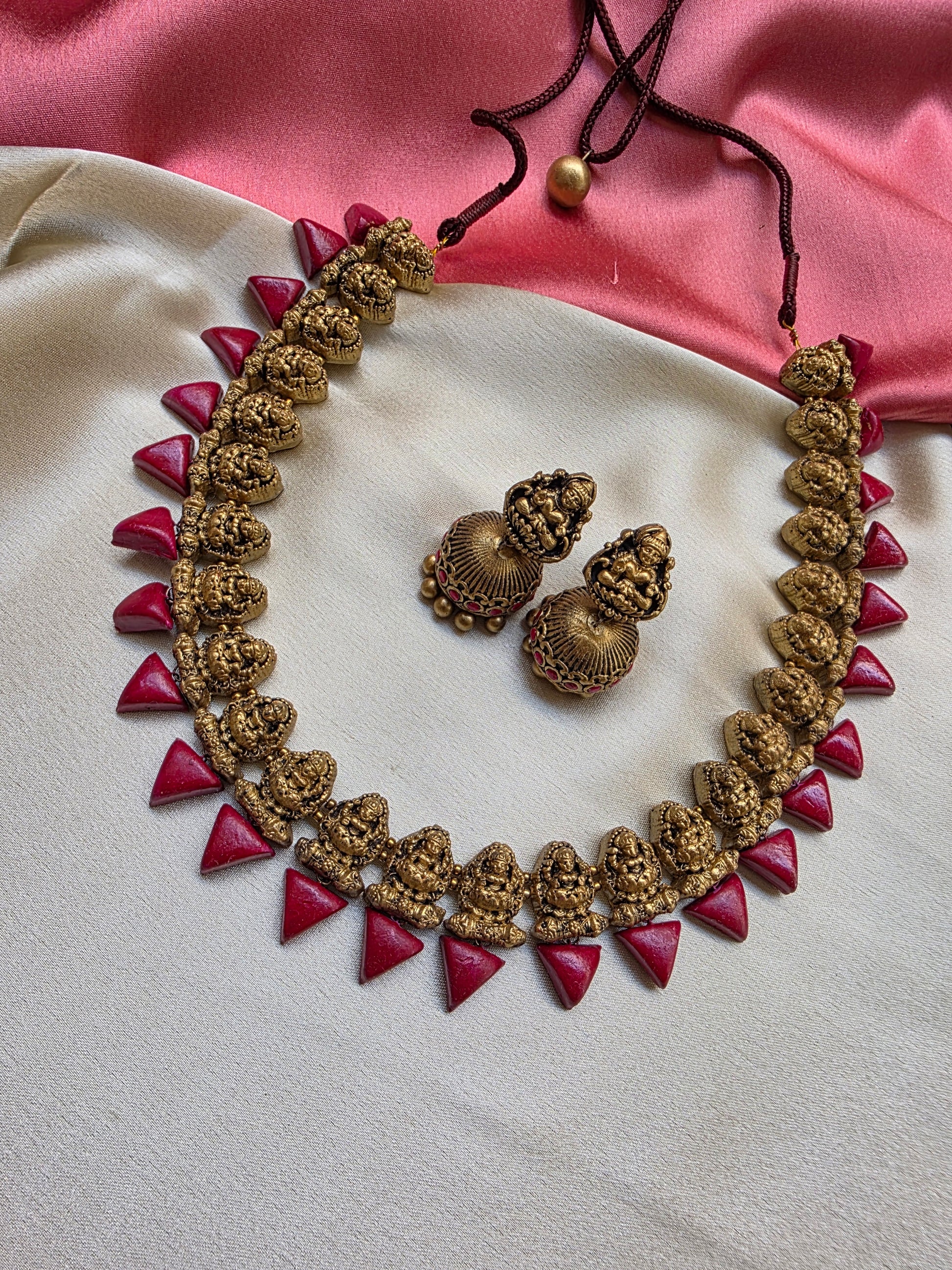 Triangle Drop Lakshmi Terracotta Jewellery